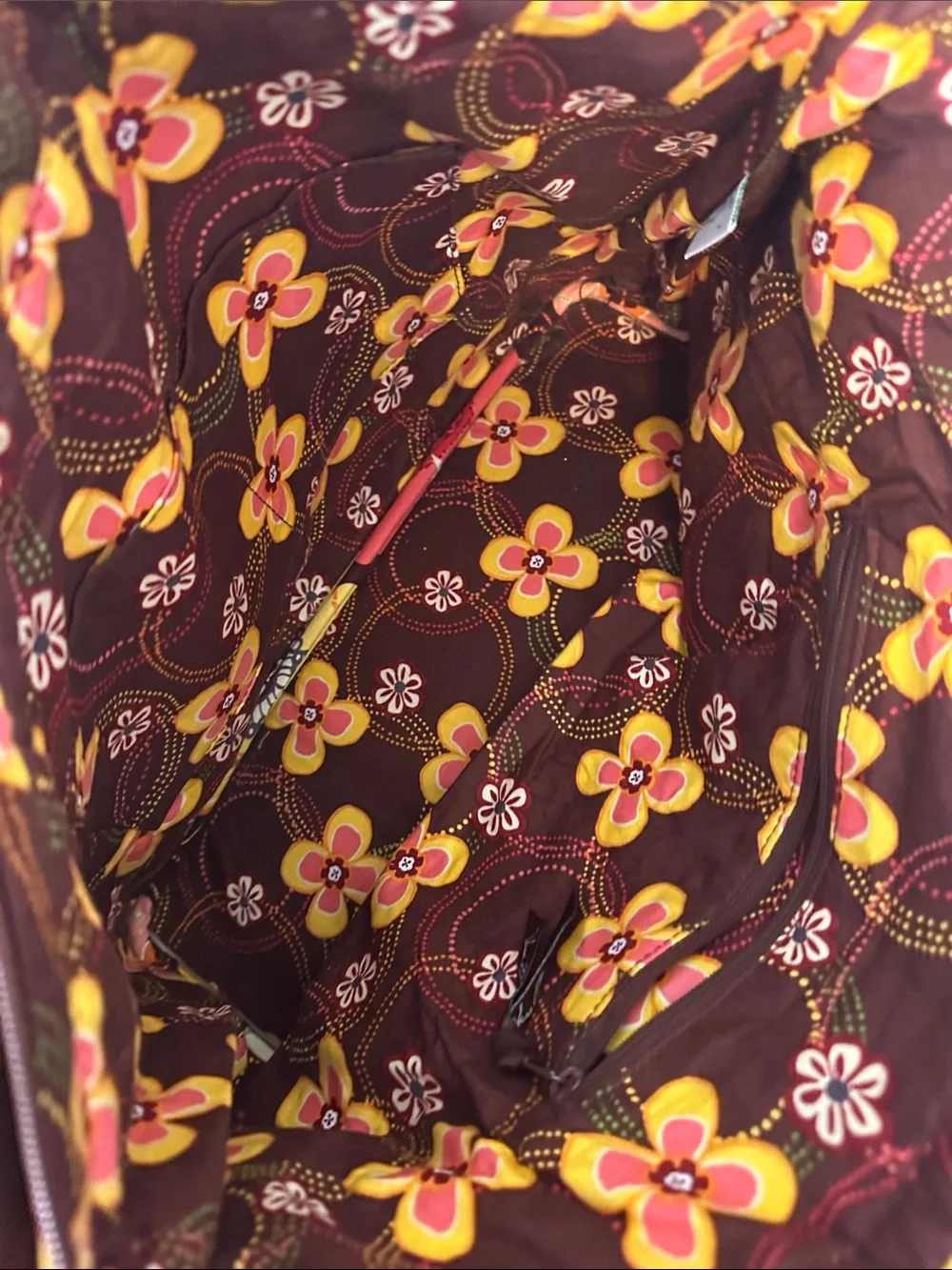 Vera Bradley Buttercup Quilted Floral Tote in Brown, Pink & Yellow